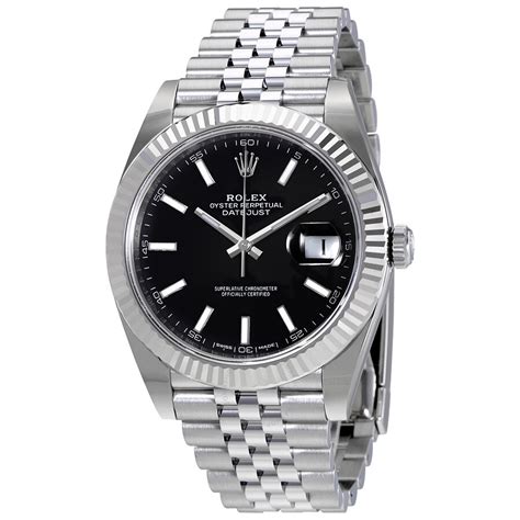 rolex oyster perpetual datejust price black face|rolex datejust 41mm black dial.